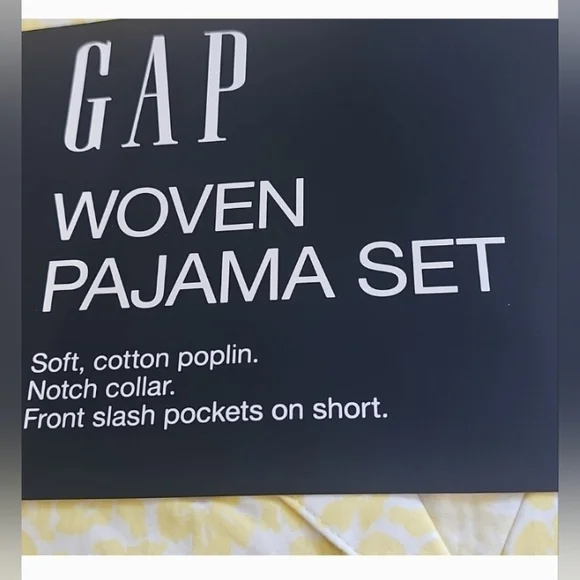 Gap Women's Pajama Set Soft Cotton Poplin Notch Collar Front Slash Pockets - Picture 9 of 10